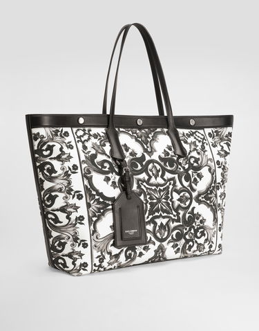 Голяма пазарска чанта Dolce & Gabbana Dolce & Gabbana Calfskin Shopping Bag with Shell Print Многоцветен | BM7806AG665IZ3TN, 2