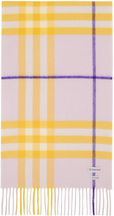 Шал Burberry Check Cashmere Scarf Purple / Yellow Лилаво | 8079556, 1