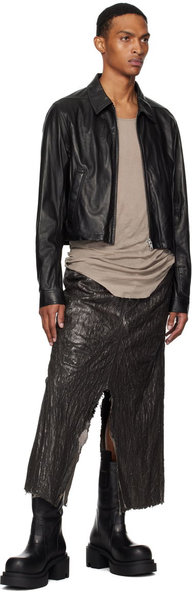 Пола Rick Owens Concordians Long Slivered Denim Skirt Черно | RU02E1330 BZMT, 3