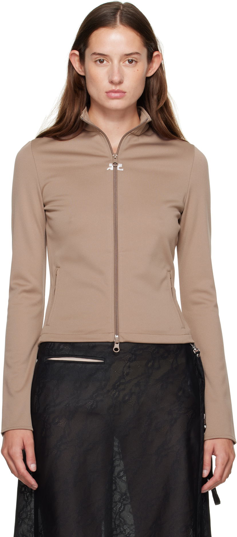 Яке Courrèges Courrèges Biker Track Jacket Бежово | 325JVE133JS0250