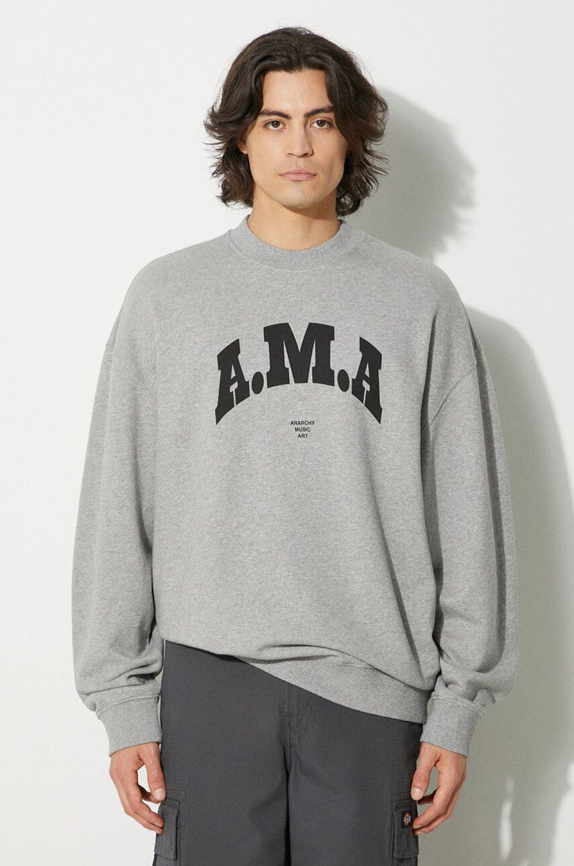 Суитчър Marcelo Burlon Ama Comfort Crewneck Sweatshirt Сиво | CMBA097F24FLE0030810