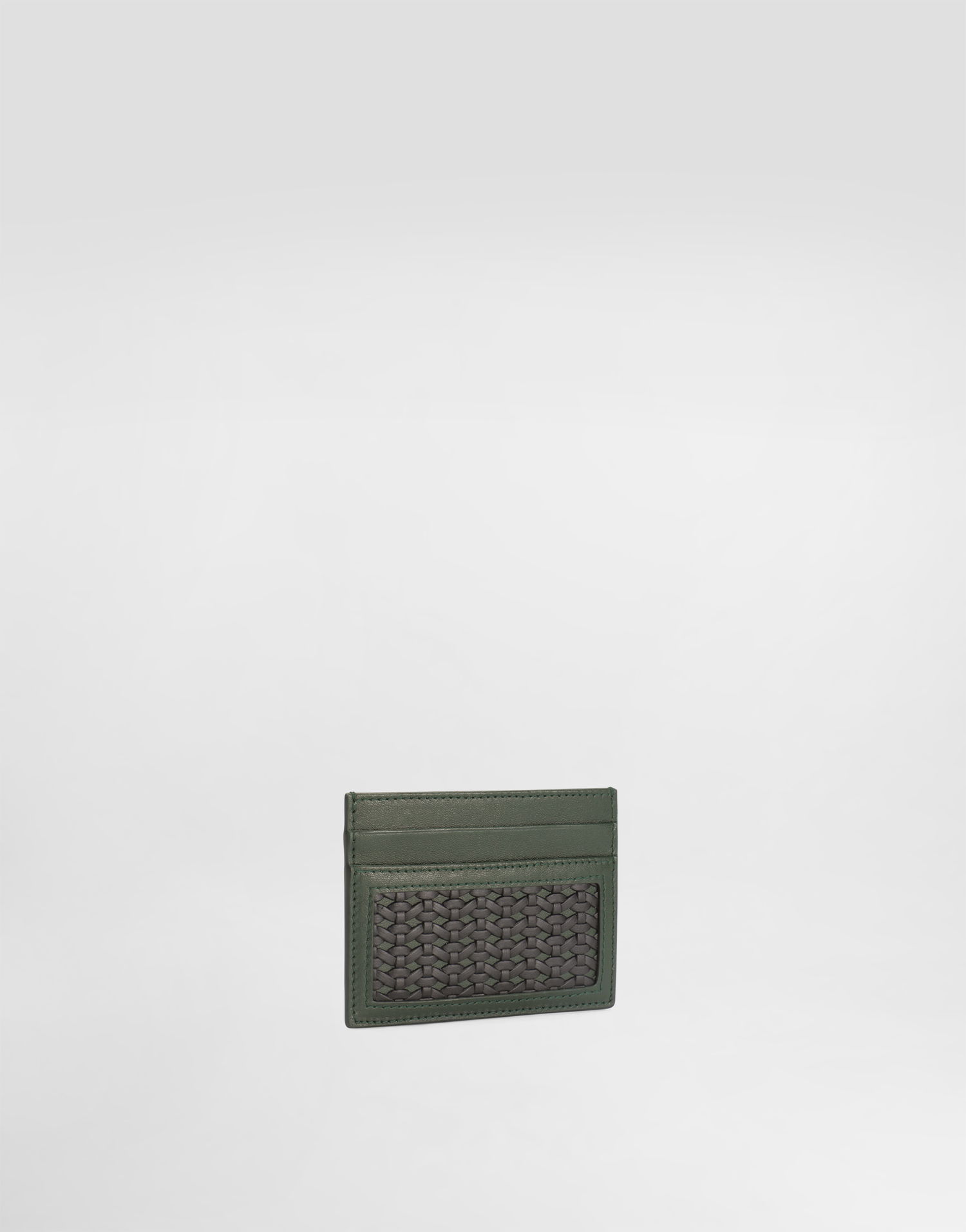 Портфейл Dolce & Gabbana Dolce & Gabbana Woven Calfskin Card Holder Зелено | BP0330AN41989868, 1