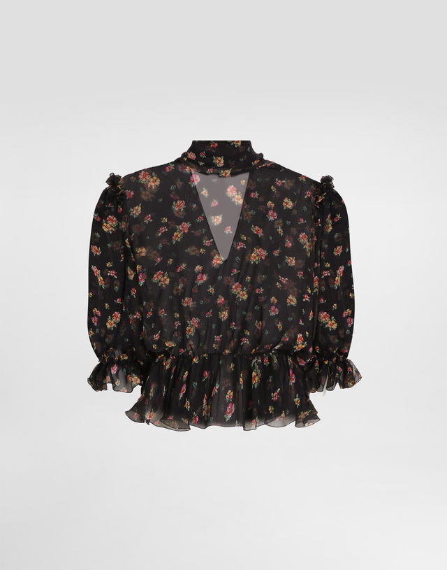 Dolce & Gabbana Small Floral-print Chiffon Top 46