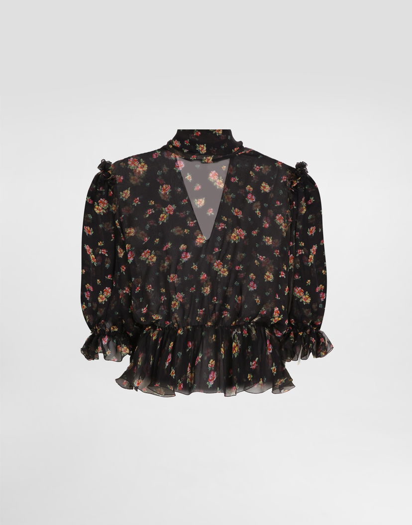 Риза Dolce & Gabbana Dolce & Gabbana Small Floral-print Chiffon Top 46 Многоцветен | F7BG5TIS10VHN5XT