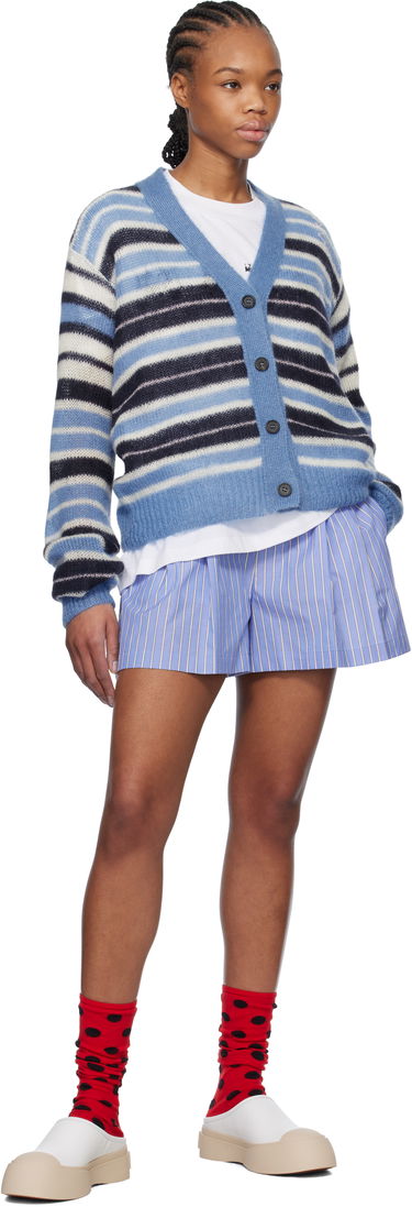 Пуловер Marni Marni Striped Mohair Cardigan Синьо | CDMD0388Q0 UFU178, 3