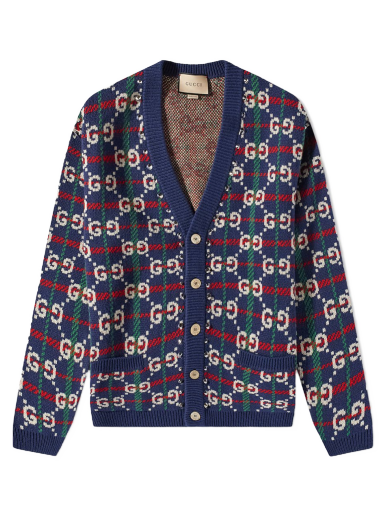 Пуловер Gucci GG Knitted Cardigan Тъмно синьо | 716334-XKCOZ-4804