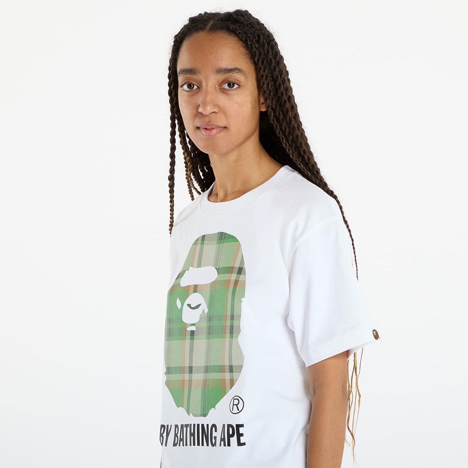 Тениска BAPE T-Shirt Bape Check By Bathing Ape Бяло | 001TEL801022MWH0, 1