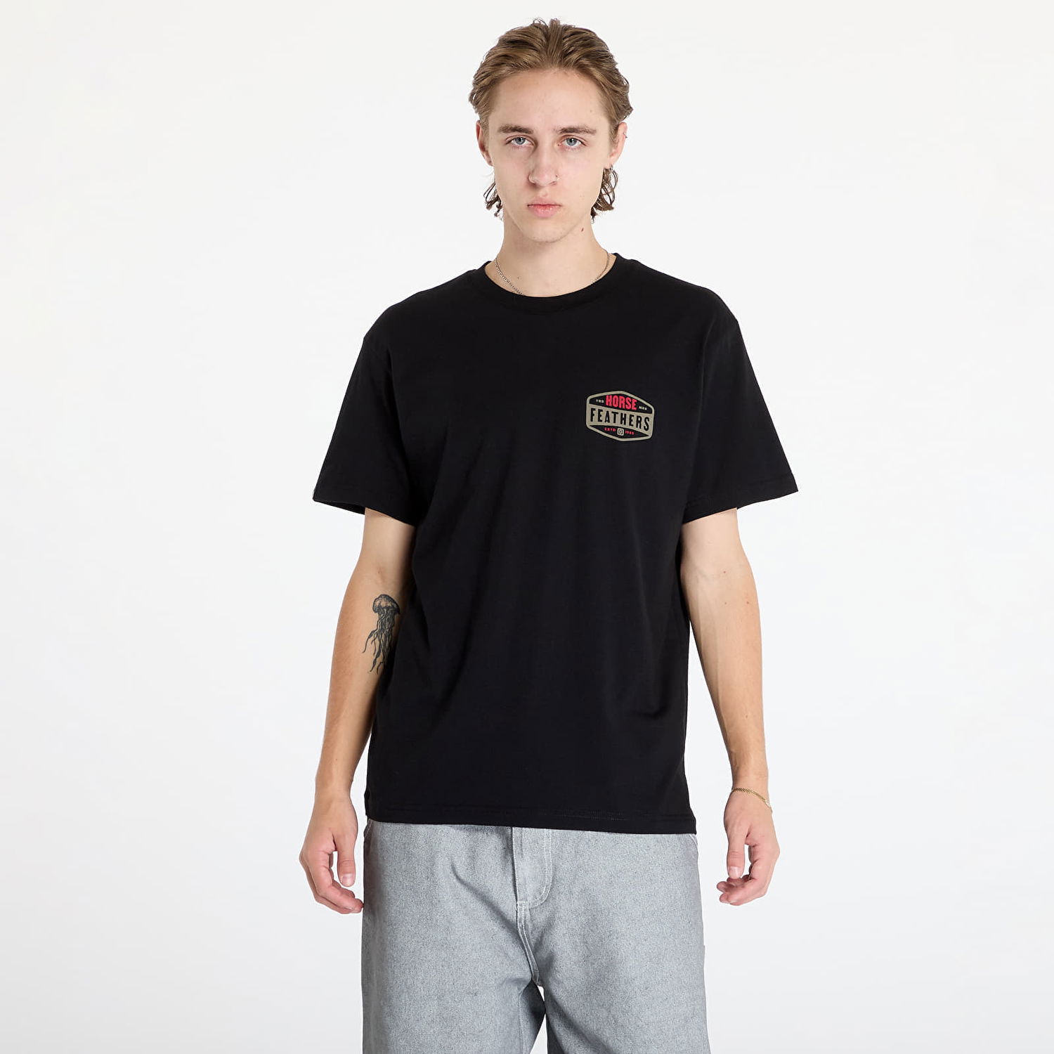 Тениска Horsefeathers Hexagon II T-Shirt Black M Черно | SM1367A, 0