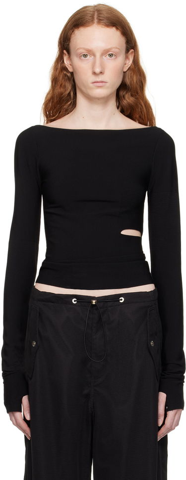 Тениска Dion Lee Cinched Slit Long Sleeve Top Черно | C7212P23, 0