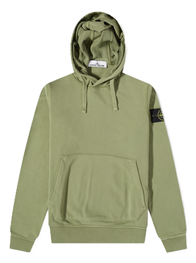 Суитчър Stone Island Garment Dyed Popover Hoodie Зелено | 101564151-V0055