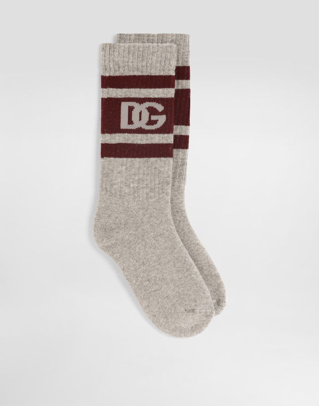 Socks With Intarsia Logo