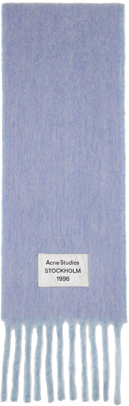 Шал Acne Studios Blue & Purple Logo Label Fringed Scarf Синьо | CA0343-