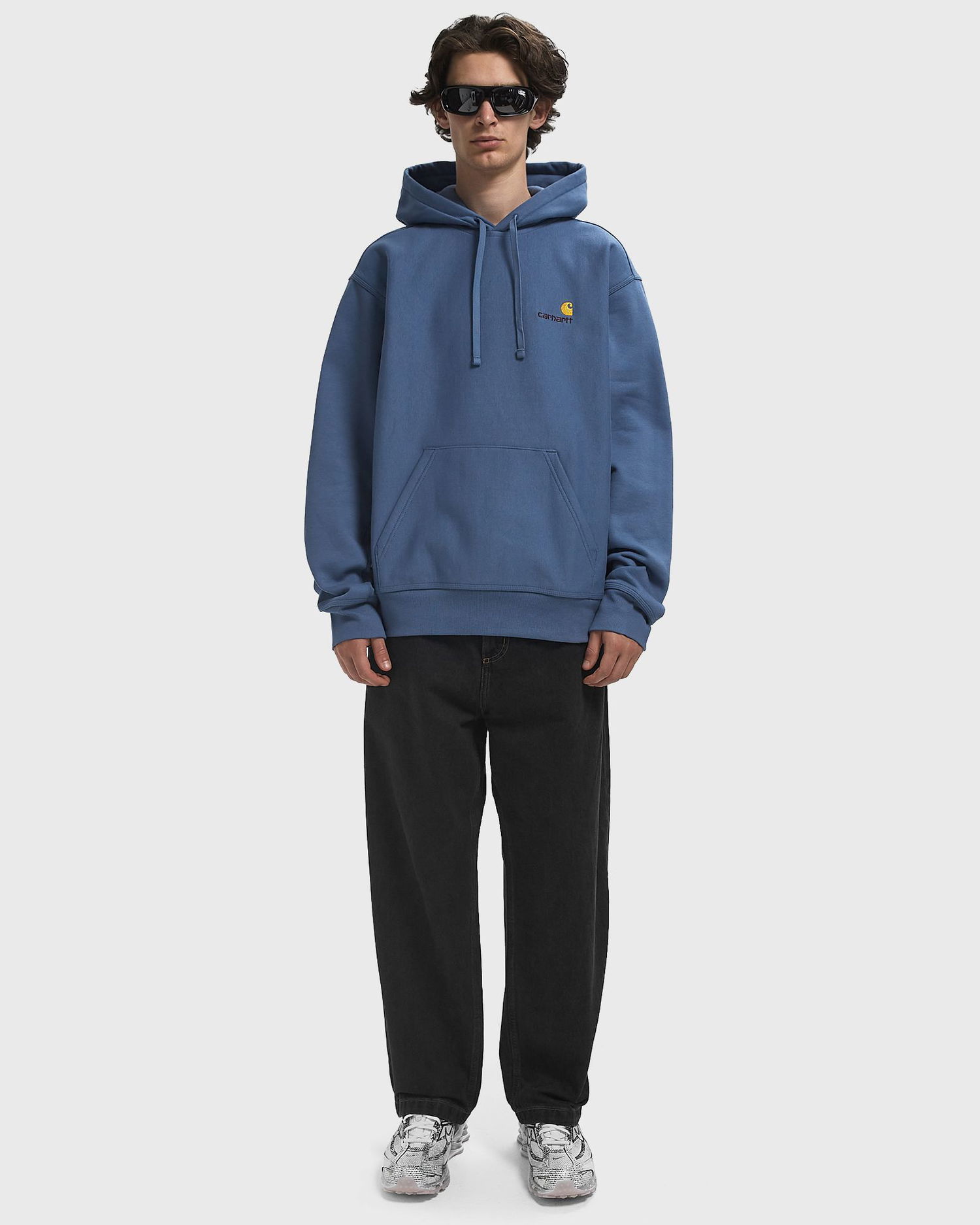 Суитчър Carhartt WIP American Script Hoodie Синьо | I028279-1YI.XX, 1