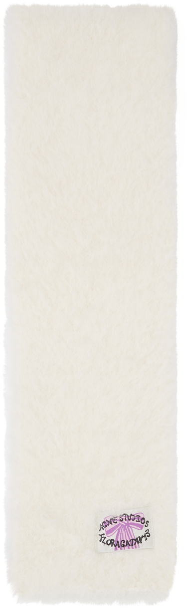 Шал Acne Studios Narrow Fluffy Scarf by Acne Studios Бяло | CA0346-, 0