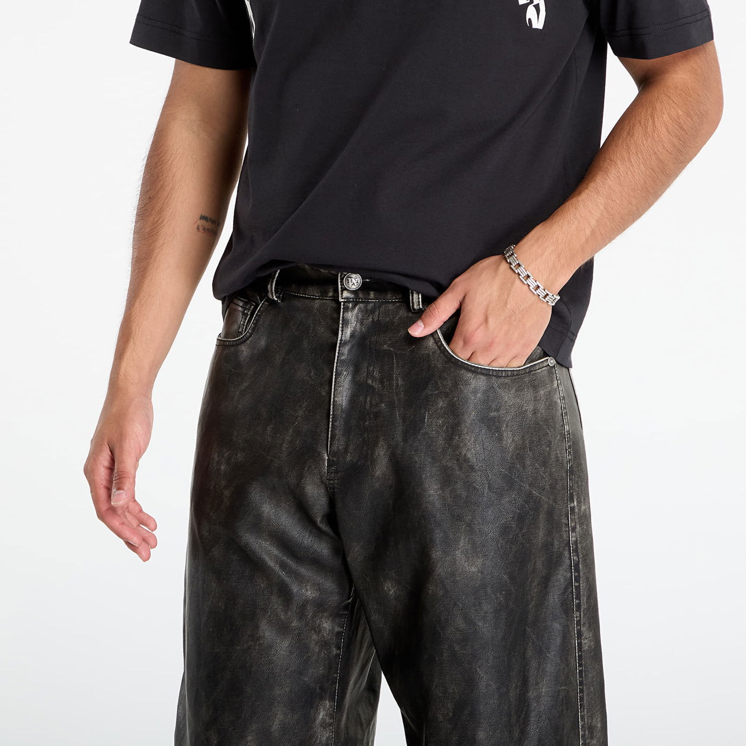 Панталони Palm Angels Palm Angels Coated Pants Черно | PMJB018F25FAB0010710, 1