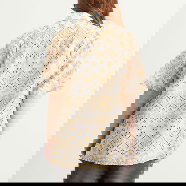 Риза Ahluwalia Kada Embroidered Short Sleeve Shirt Бяло | M-AHLU-TO029-SS26-FA290-WH, 3