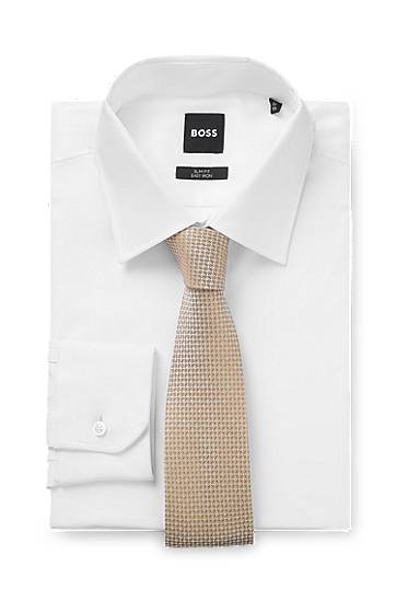 Колани BOSS Micro-patterned Silk-Blend Tie Бежово | 50544658, 1