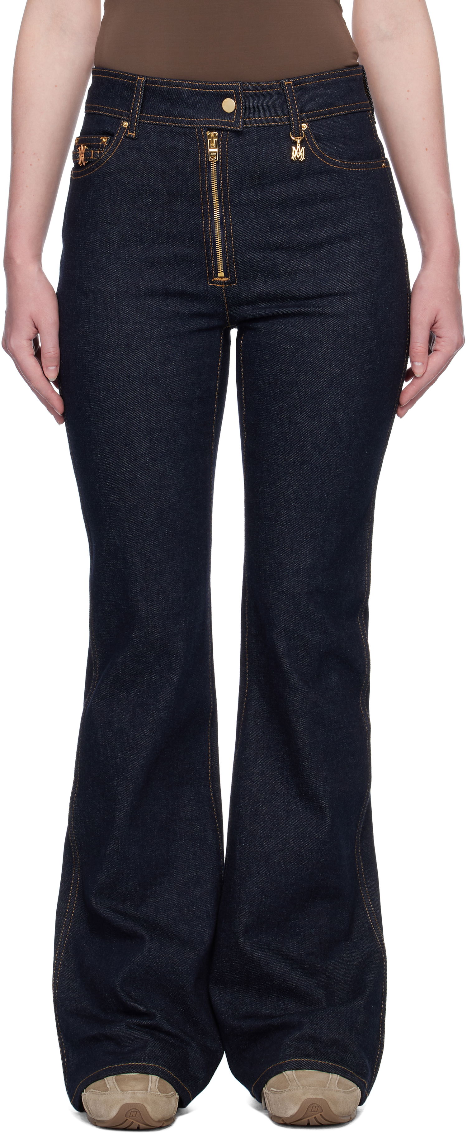 Дънки AMIRI AMIRI Zip Up Flare Jeans Синьо | AWDNFR1016, 0