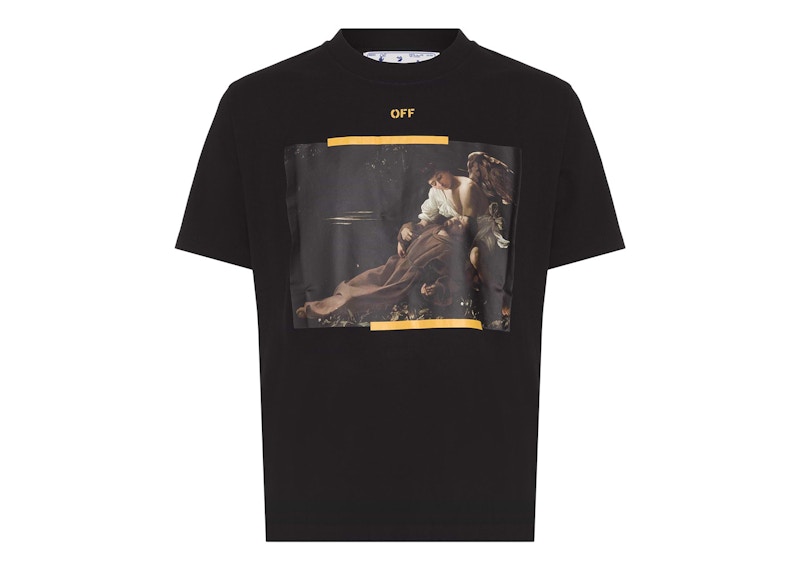 Тениска Off-White Arrow Caravaggio St. Fran Skate Slim Tee Black/Yellow/Multi Черно | OMAA027C99JER0141001, 0