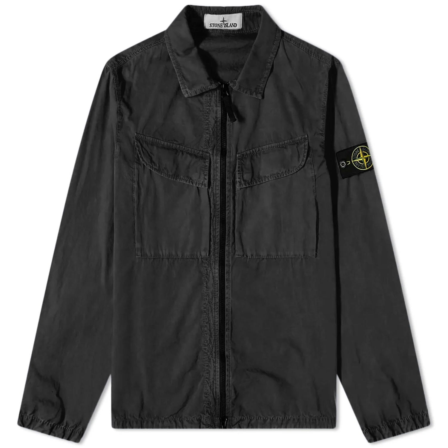 Яке Stone Island Brushed Cotton Canvas Zip Shirt Jacket Черно | 7815106WN-V0129, 0