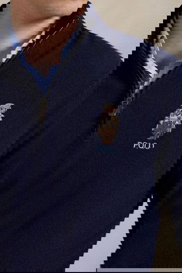 Пуловер Polo by Ralph Lauren Wool Half-Zip Polo Bear Sweater Тъмно синьо | 710978300, 3