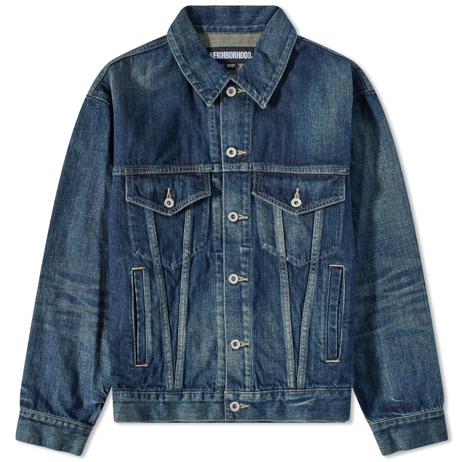 Яке Neighborhood Washed Denim Type-4 Jacket Тъмно синьо | 231XBNH-JKM02-IND, 0
