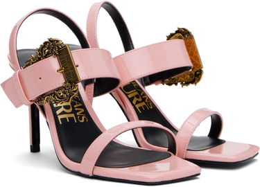 Кецове и обувки Versace Versace Jeans Couture Baroque Buckle Emily Heeled Sandals Розово | E78VA3S71_EZS190, 3