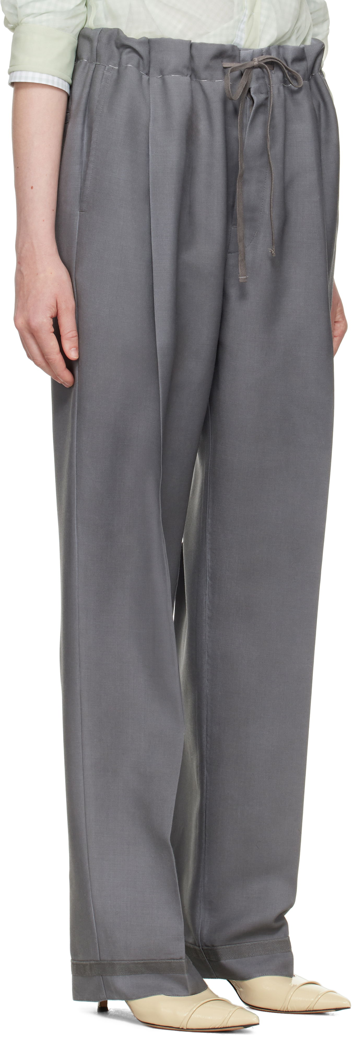 Панталони Maison Margiela Maison Margiela Mohair Trousers Сиво | S51KA0572 M35301, 1