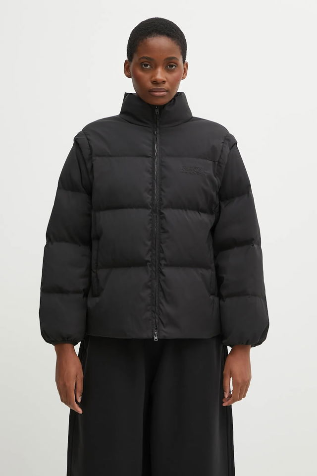 Winter High-Neck Cropped Full-Zip Puffer Jacket