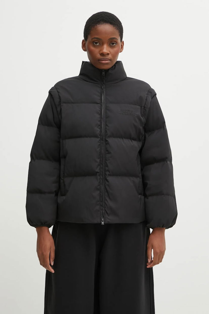Пухо яке Maison Margiela Winter High-Neck Cropped Full-Zip Puffer Jacket Черно | S62AN0159.M35609.900