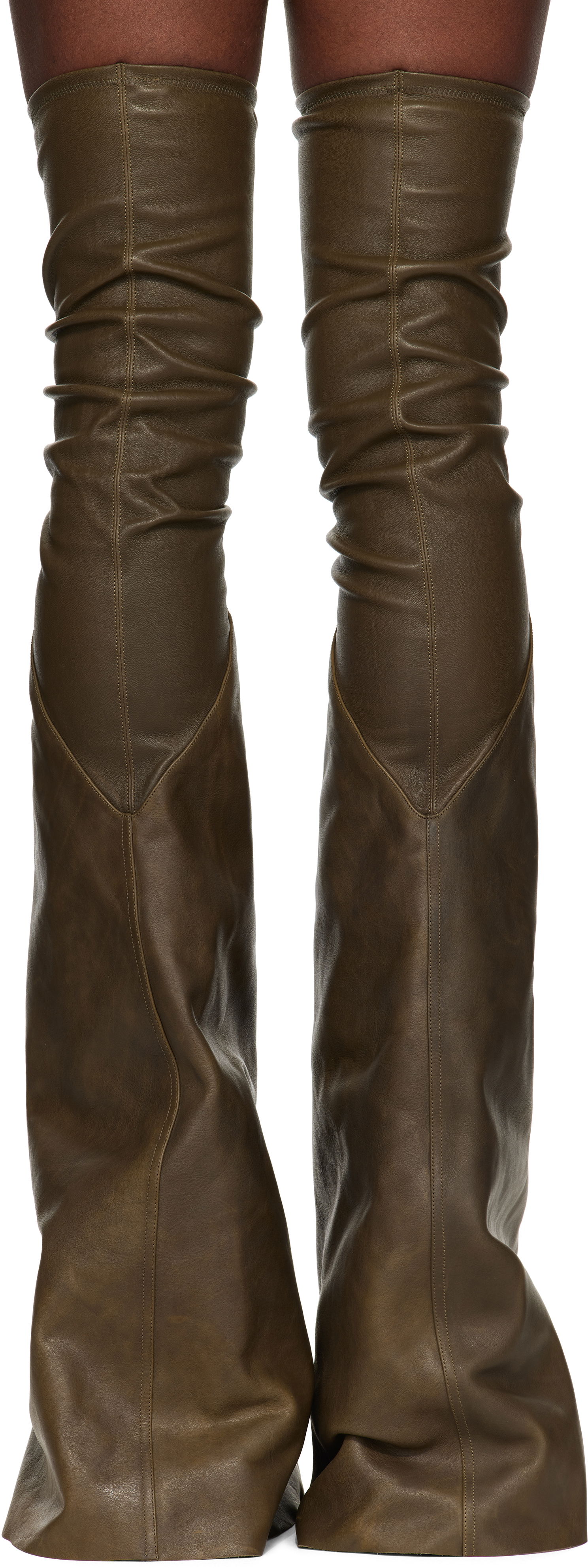 Чорапи Rick Owens Rick Owens Porterville Cargowedge Leather Boots Зелено | RR02D6849 LSLOO, 1