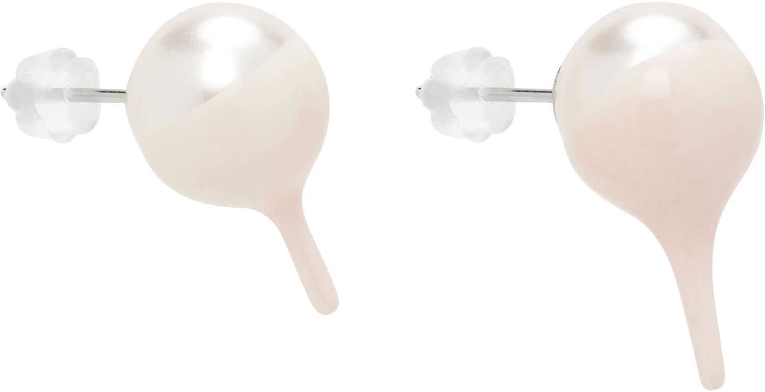 Обеци Ottolinger Dipped Pearl Stud Earrings Розово | 125-902525-02, 1