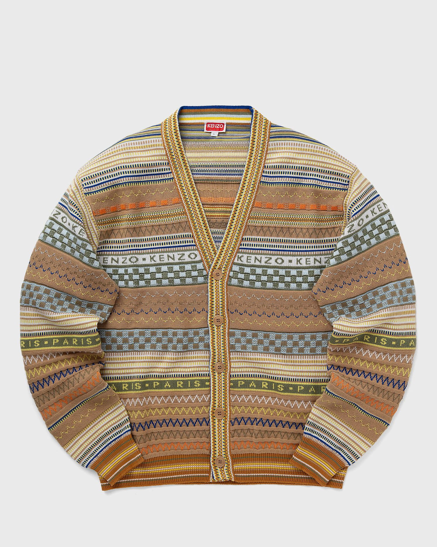Пуловер KENZO FAIRISLE CARDIGAN Zippers & Cardigans Бежово | FE55CA4413CC.12, 0