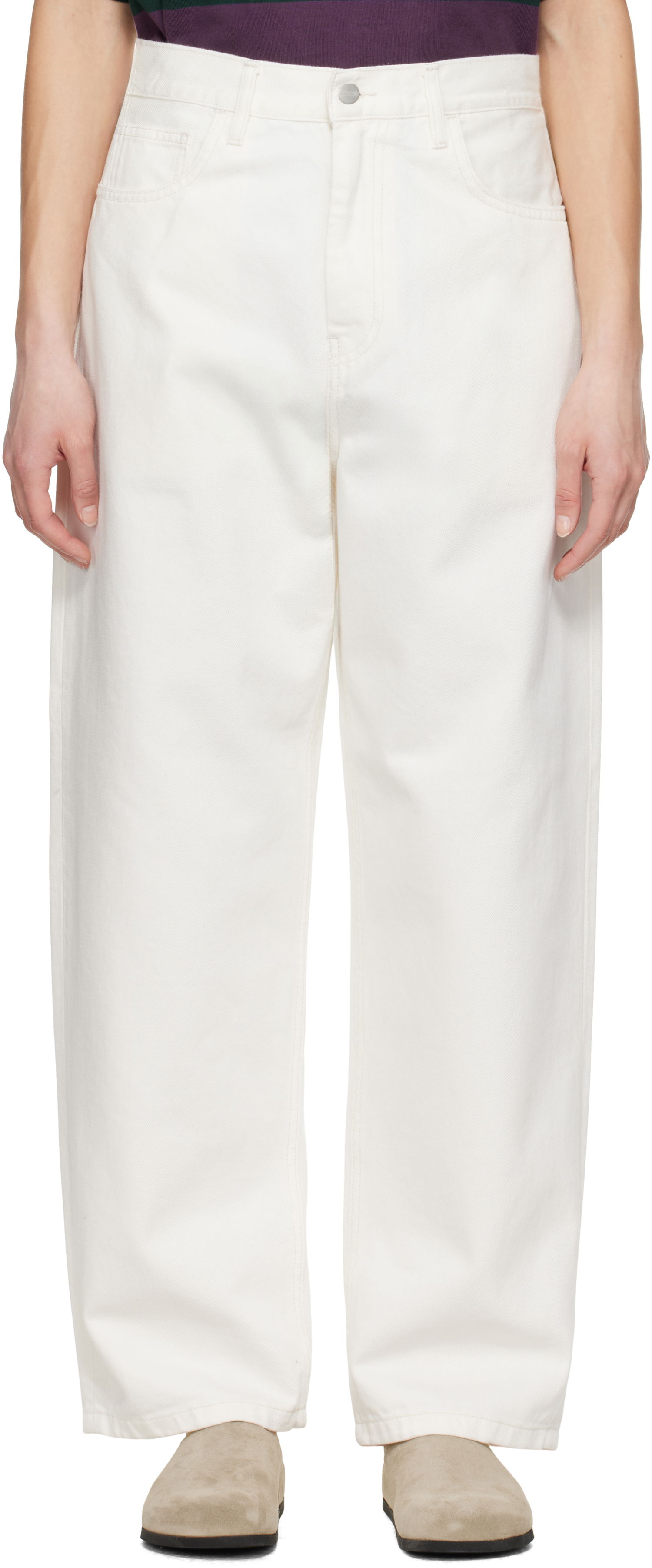 Дънки Carhartt WIP Brandon Loose-Fit Jeans Бяло | I031918 0202, 0
