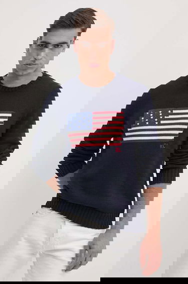 Пуловер Polo by Ralph Lauren Cotton Crew Neck American Flag Sweater Тъмно синьо | 710718281, 0