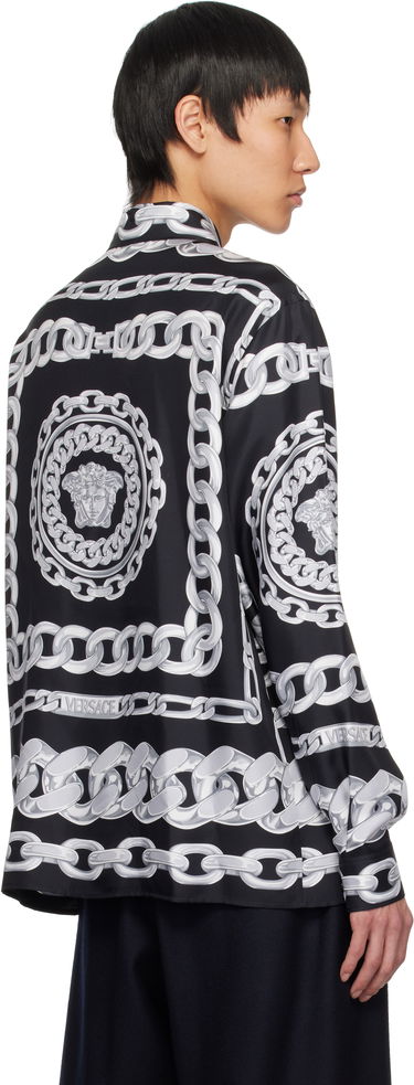 Риза Versace Versace Medusa Chains Silk Shirt Черно | 1019438_1A13397, 2