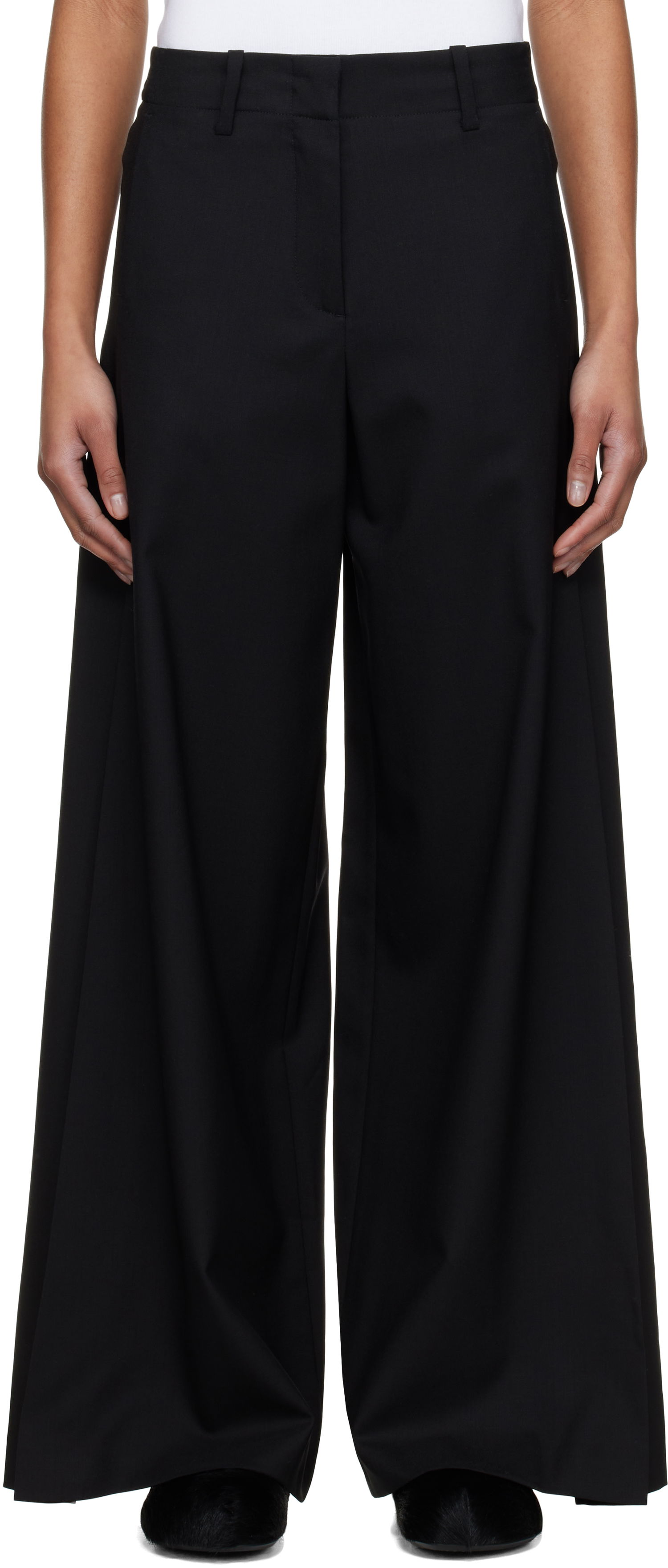 Панталони KENZO Kenzo Paris Wide-Leg Trousers Черно | FF52PA0999RA, 0