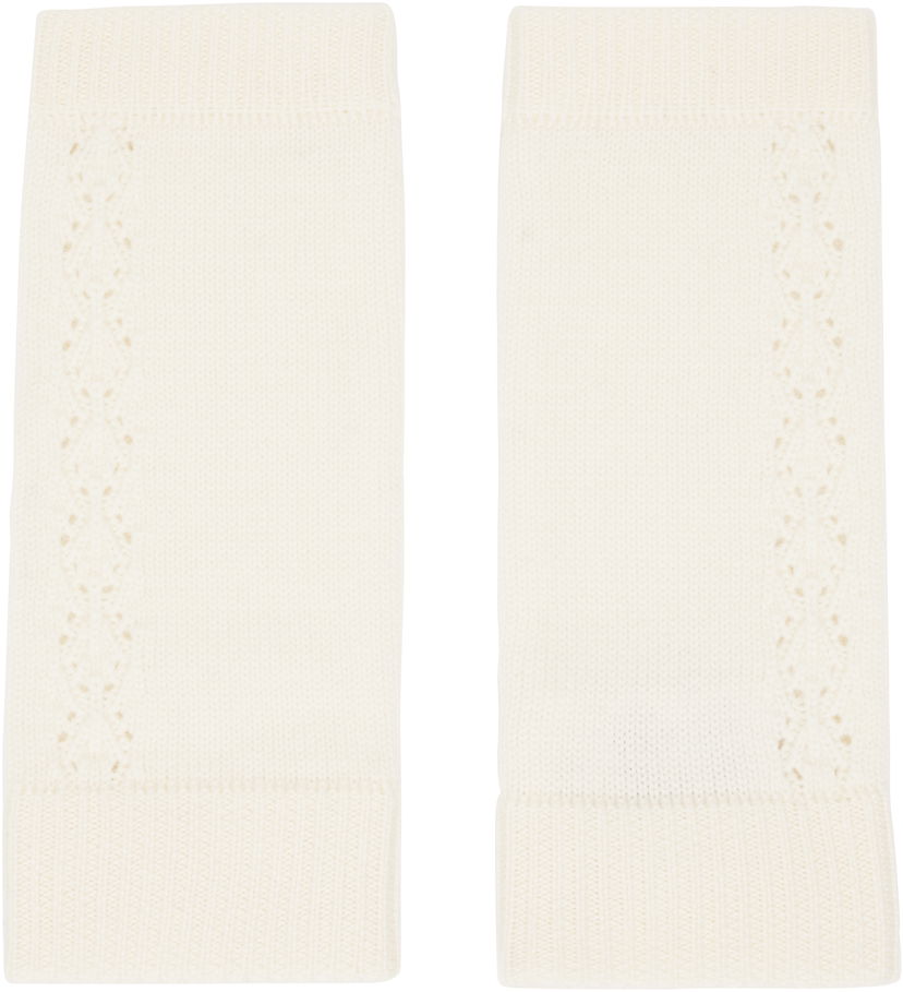 Ръкавици CHLOÉ Lace Knit Fingerless Gloves Бяло | CHC25SG029LCJ