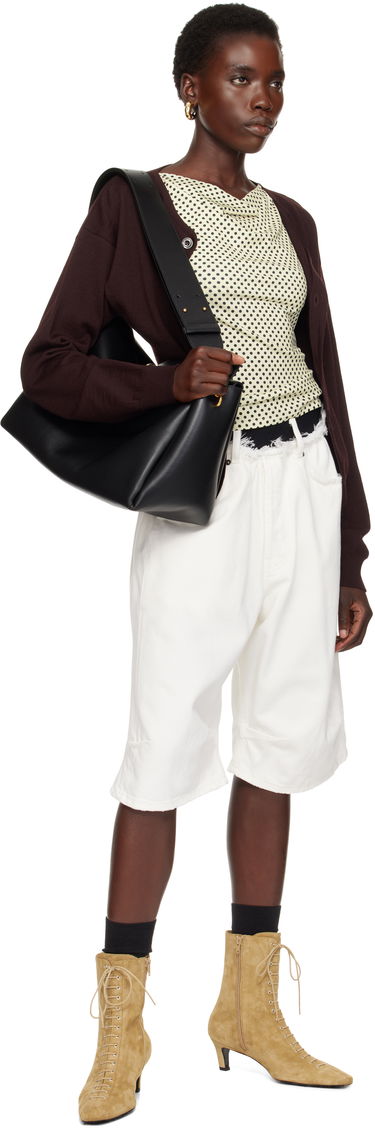 Чанта през рамо AMI AMI Paris Large Carrousel Leather Shoulder Bag Черно | ULL028.AL0103, 3