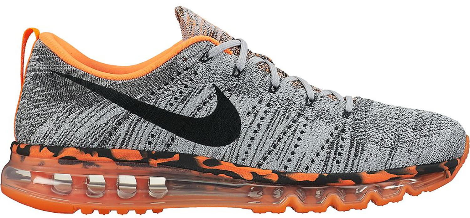 Облекло Nike Flyknit Max "Wolf Grey Black Orange" Сиво | 747361-008, 0