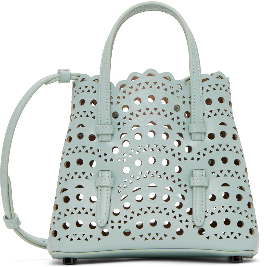 Голяма пазарска чанта Alaïa Mina 16 Cutout Leather Tote Bag Зелено | AA1S06716C0A29, 0
