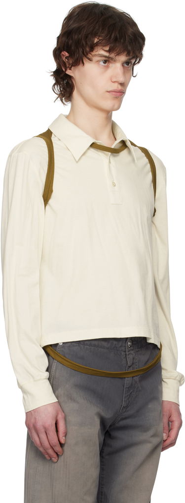 Поло тениска Eckhaus Latta Eckhaus Latta Hugging Polo Бяло | 1202-EL-PS25-C - COCONUT, 1