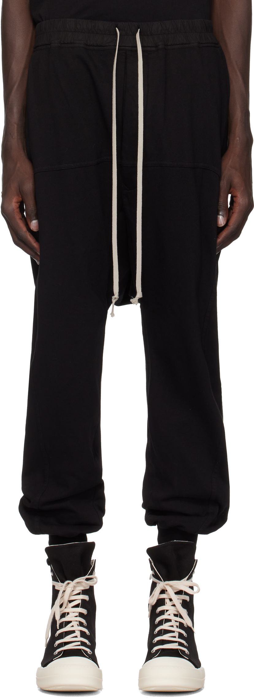 Спортни панталони Rick Owens Prisoner Drawstring Sweatpants Черно | DU02D2395 RIG