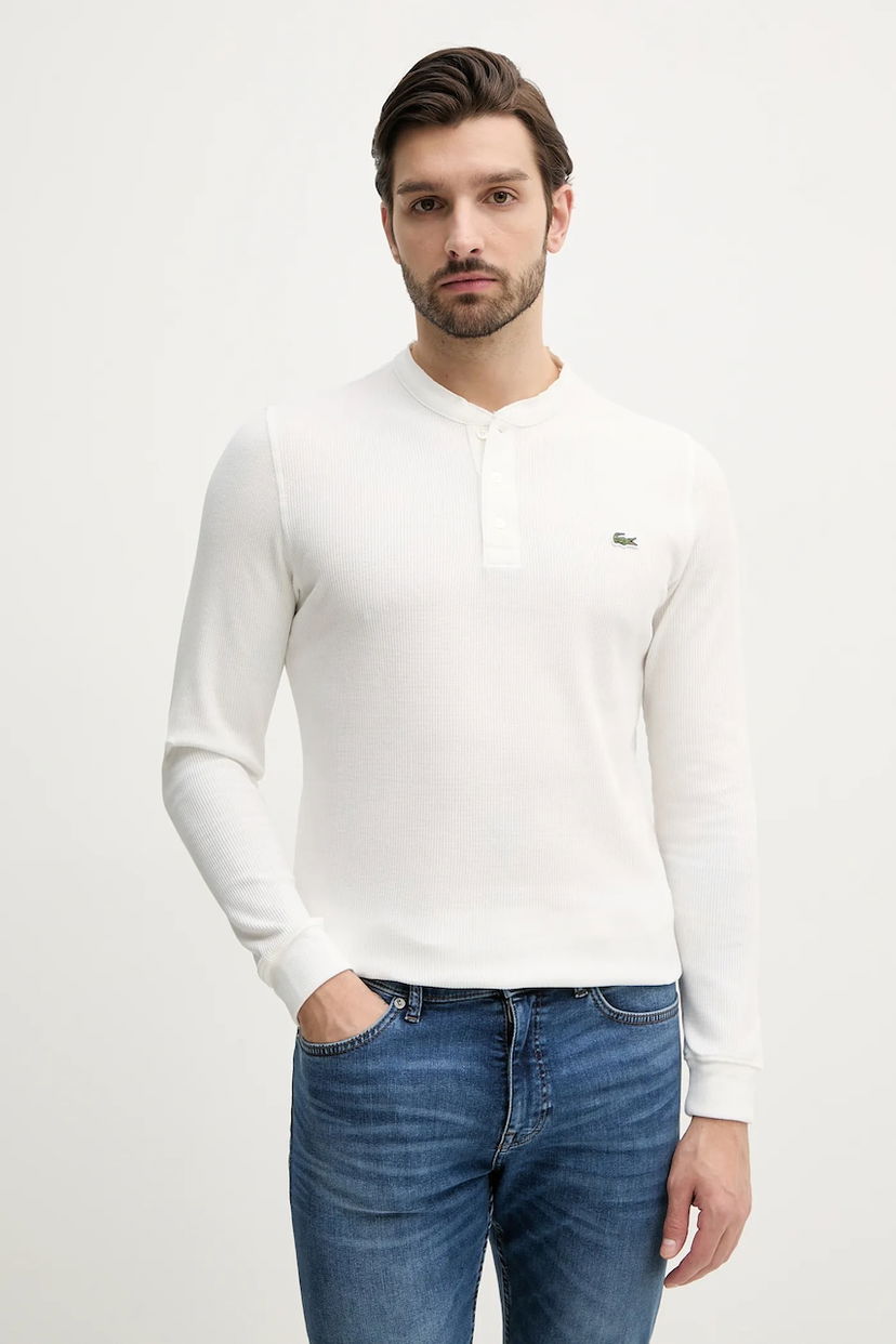 Тениска Lacoste Lacoste Long Sleeve Henley T-Shirt Бяло | TH0035