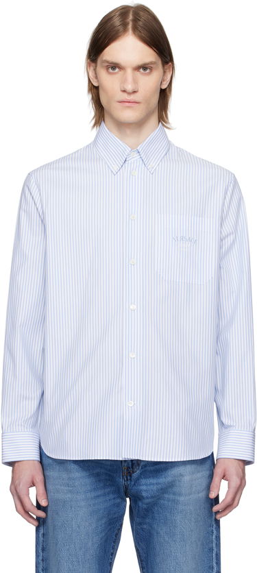 Риза Versace Versace Striped Poplin Shirt Синьо | 1016210_1A13450, 0