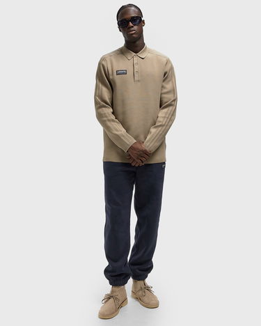 Поло тениска adidas Originals Originals SPZL Ravensworth Long-sleeve Textured Knit Polo Shirt Бежово | KA3906, 1