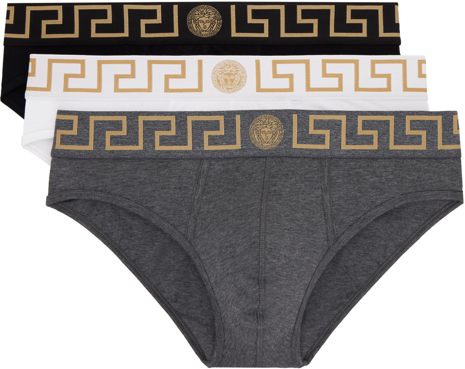 Боксерки Versace Three-Pack Briefs With Greca Border Сиво | AU10327_1A10011, 0