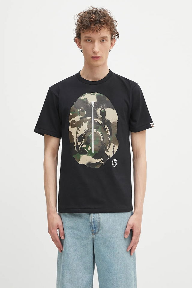 A Bathing Ape Map Camo APE Head Shark T-Shirt