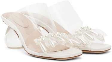 Аксесоари Simone Rocha Simone Rocha Beaded Perspex Heeled Sandals Бяло | LH12B 0743, 3