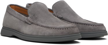 Кецове и обувки BOSS Suede Loafers with Contrast Outsole Сиво | 50543083, 4